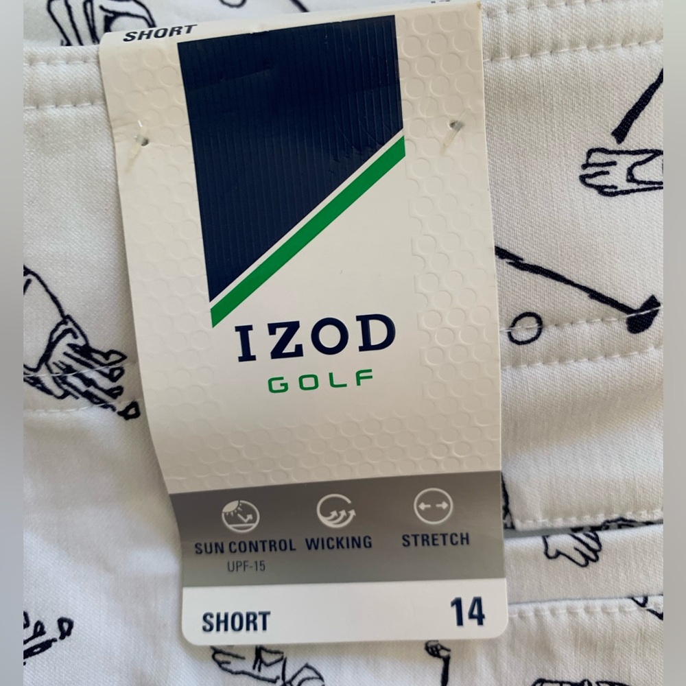 Izod Golf Stretch Chino Graphic Active Performance Shorts NWT - Picture 6 of 13